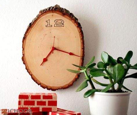 image آموزش عکس به عکس درست کردن یک ساعت چوبی زیبا در خانه