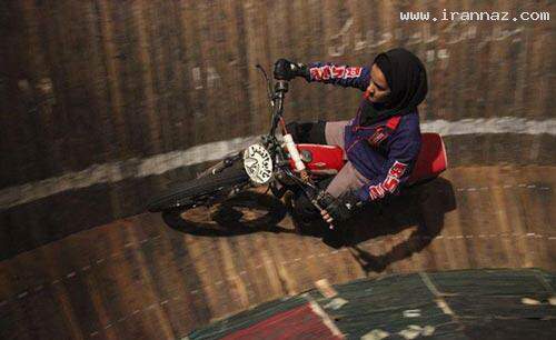 image گزارش تصویری از موتورسواری نگار مدنی بر دیوار مرگ