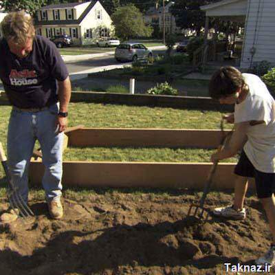 image آموزش عکس به عکس ساخت باغچه چوبی شیک در حیاط