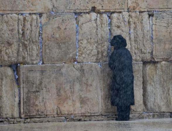 image نیایش یک یهودی  مقابل دیوار ندبه در شهر قدس