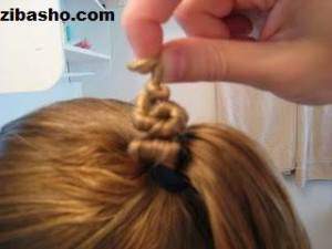 image آموزش عکس به عکس درست کردن مدل موی زنانه شینیون خورشیدی