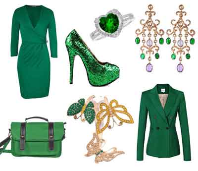 image مدل های جدید مجموعه لباس ها و جواهرات سبز زمردی رنگ سال