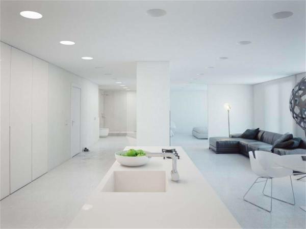 image نقشه کامل تصویری دکوراسیون مدرن خانه سفید فضایی