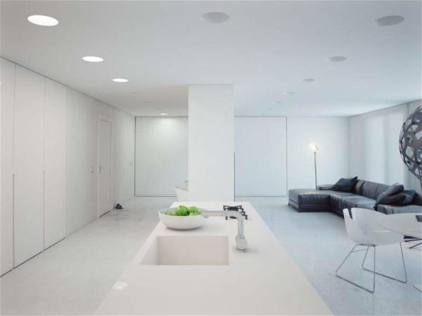 image نقشه کامل تصویری دکوراسیون مدرن خانه سفید فضایی