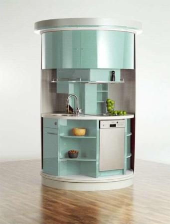 image ایده مدرن طراحی آشپزخانه کمجا و دایره ای