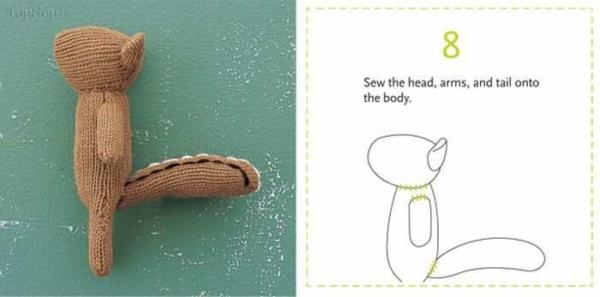 image آموزش تصویری ساخت عروسک خرس با دستکش کهنه