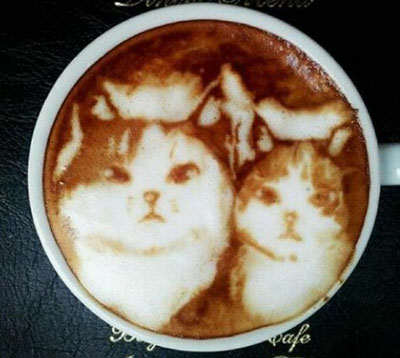 image تصویری تزیین شیر قهوه های شیک