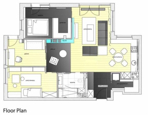 image نقشه ساخت و دکوراسیون آپارتمان شیک و مدرن