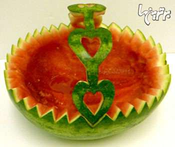image آموزش تصویری درست کردن سبد میوه با هندوانه