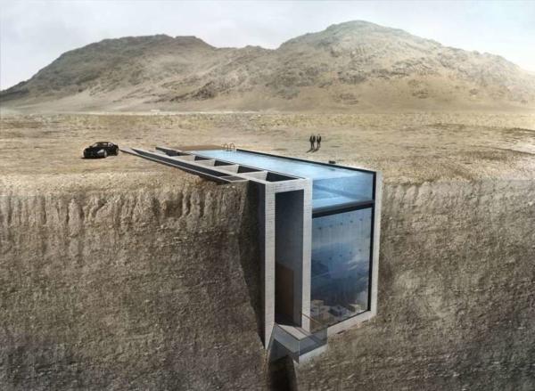 image طراحی و نقشه ساخت هتل دو نفره در صخره های دریا