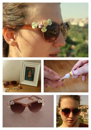 image ایده های جالب تصویری برای تزیین عینک آفتابی دخترانه