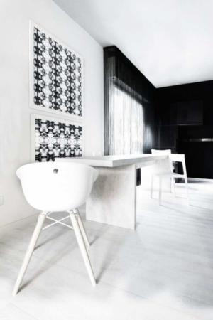 image دکوراسیون شیک و خاص کامل یک خانه با رنگ سیاه و سفید