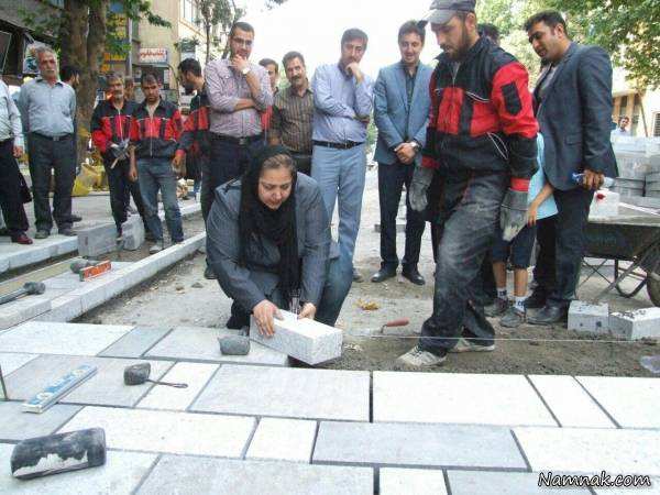 image تصاویر دیدنی شهره لرستانی هنگام بنایی در خیابان بوعلی سینای همدان