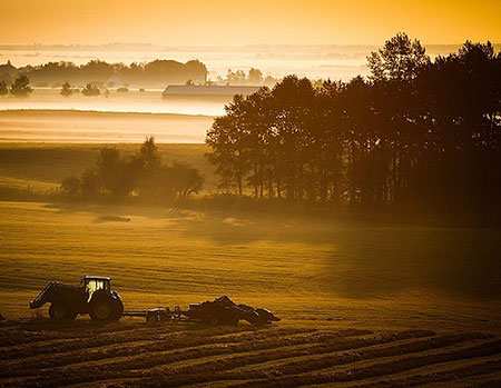 image عکسی زیبا از طلوع خورشید در مزرعه کانادا