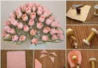 image آموزش عکس به عکس ساخت دسته گل رز زیبای مصنوعی