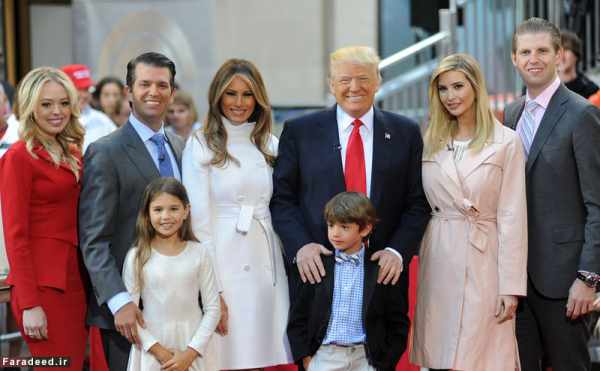 image عکس دسته جمعی دونالد ترامپ در کنار خانواده اش