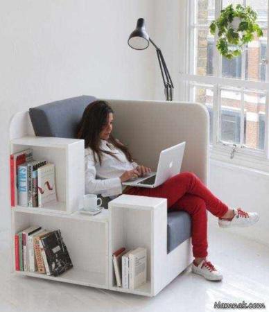 image طراحی های زیبای صندلی کتابخوانی و کتابخانه برای فضاهای کوچک