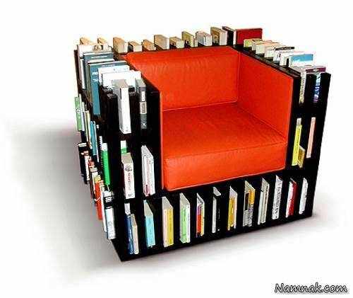 image طراحی های زیبای صندلی کتابخوانی و کتابخانه برای فضاهای کوچک