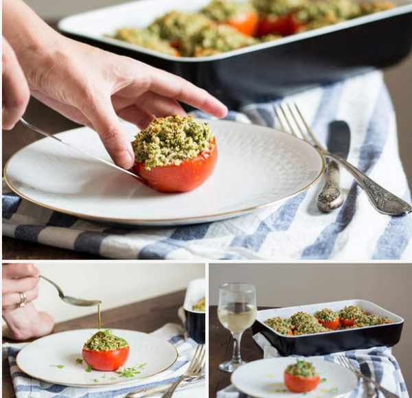 image آموزش تصویری پخت گوجه شکم پر برای تزیین میز مهمانی