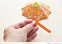image آموزش تصویری ساخت چتر کوچک کاغذی برای تزیین بستنی