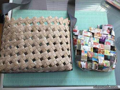 image آموزش عکس به عکس ساخت کیف دستی خرید با رول دستمال کاغذی