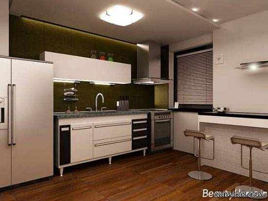 image ایده های شیک و جدید طراحی کابینت آشپزخانه با mdf