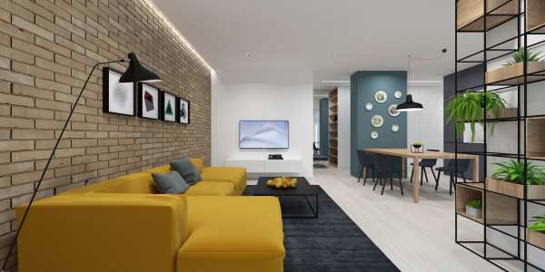 image گزارش تصویری از دکوراسیون مدرن آپارتمان با رنگ های خاص