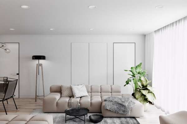 image دو مدل دکوراسیون آپارتمان های شیک با ترکیب رنگ سیاه و سفید