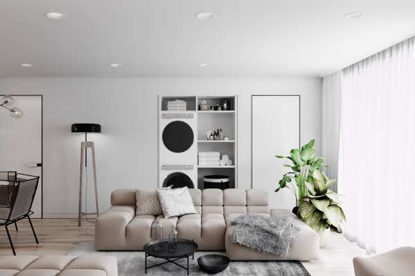 image دو مدل دکوراسیون آپارتمان های شیک با ترکیب رنگ سیاه و سفید