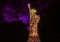 image عکس مجسمه آزادی با کدو تنبل های نورانی در نیویورک