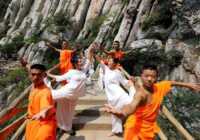 image تمرین یوگا و کونگفو راهبان چینی در معبد شائولین چین