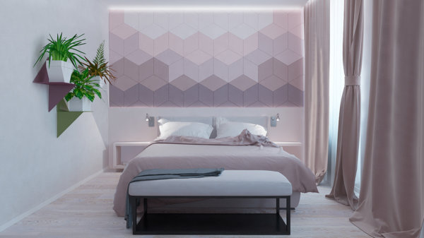 image ایده های جدید و شیک طراحی اتاق خواب با رنگ بنفش